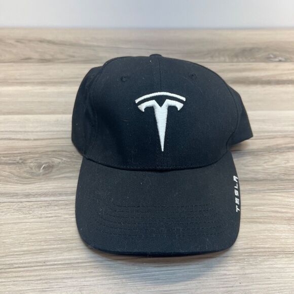 OFFICIAL GENUINE TESLA ADJUSTABLE HAT CAP BLACK UNISEX STRAPBACK ~ TRUCKERS HAT - Picture 1 of 9